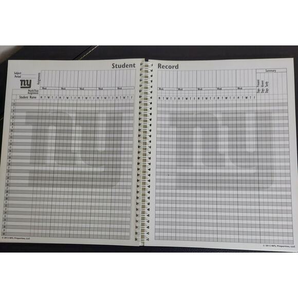 NY Giants Lesson Planner and Record Book Academic Teacher Tools School NFL - Picture 8 of 10